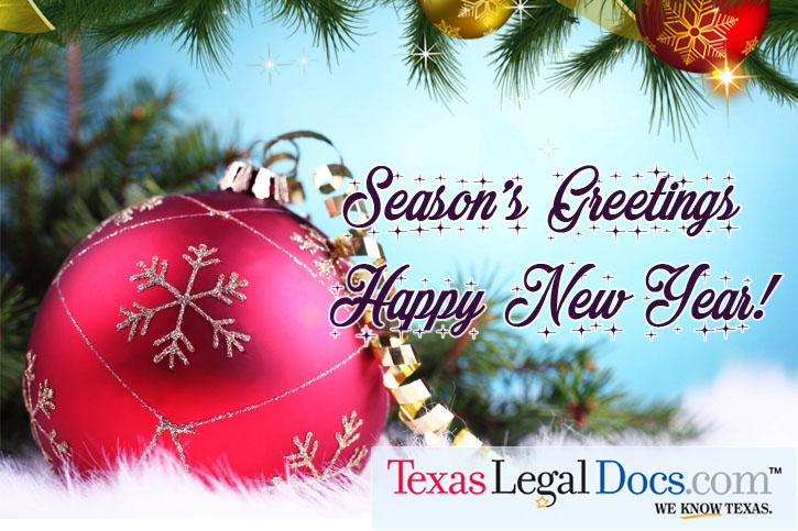 Seasons Greetings & Happy New Year from the Team at Texas Legal Docs